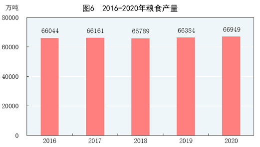 2020年糧食產(chǎn)量66949萬噸 比上年增產(chǎn)0.9%