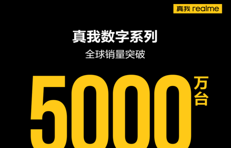 智能手機品牌真我數(shù)字系列全球銷量突破5000萬臺