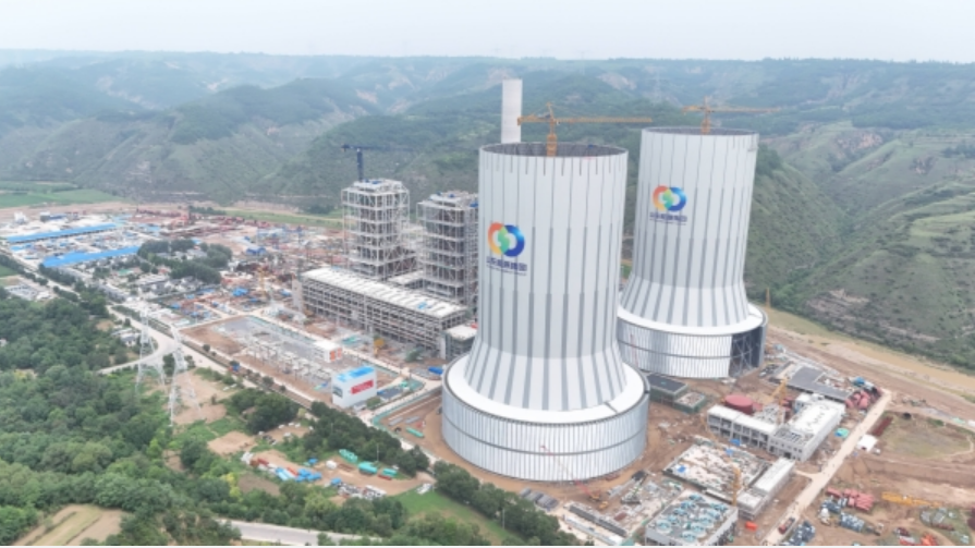 國內(nèi)最高！山東能源電力集團(tuán)靈臺電廠間冷塔雙塔封頂